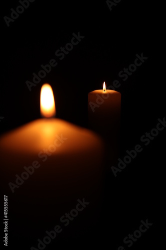Mysterious candle light in the dark