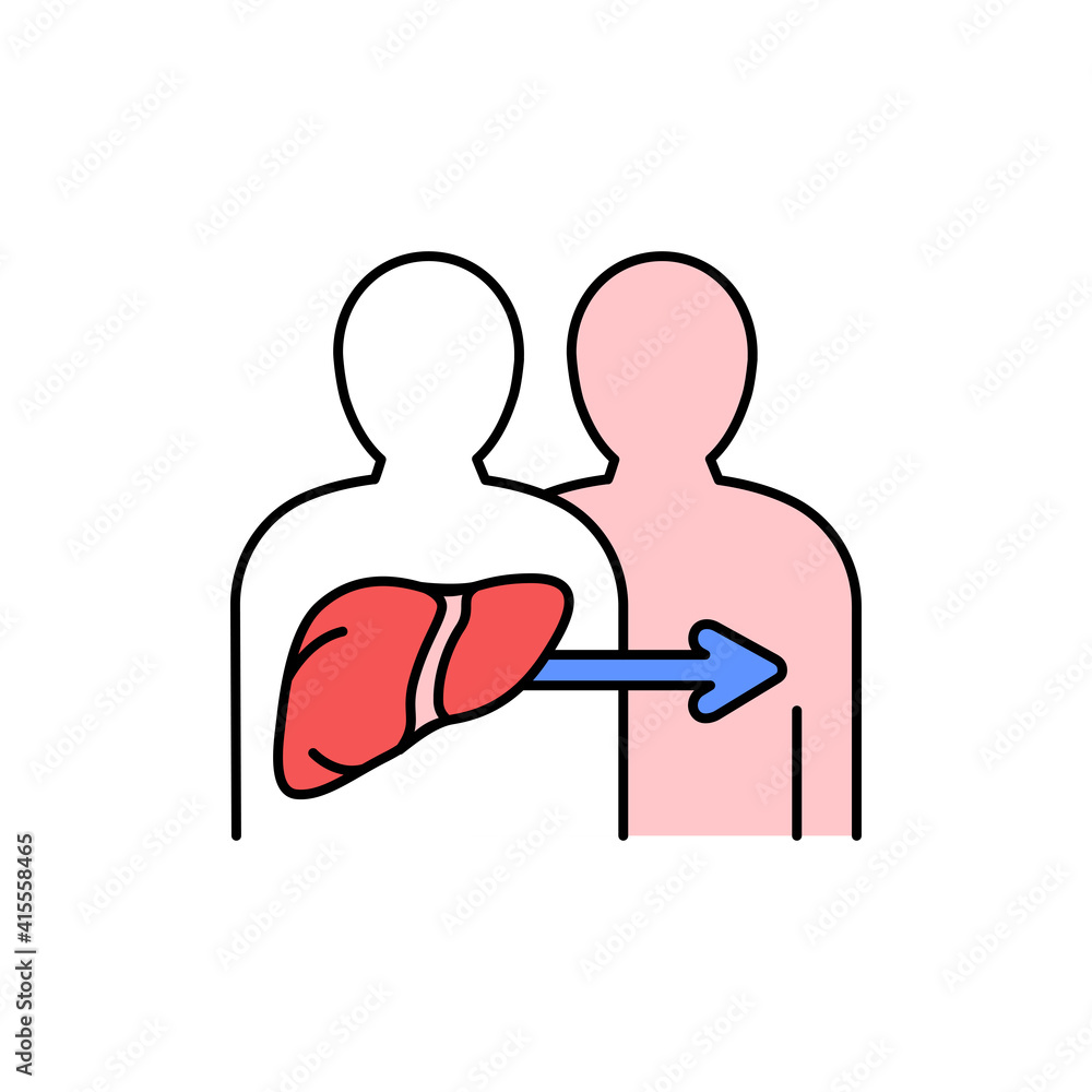 Liver transplant color line icon. Eating show. Autonomous sensory meridian response, sound waves as a symbol of enjoying sounds. Editable stroke. Liver transplant color line icon. Eating show. Autonomous sensory meridian response, sound waves as a symbol of enjoying sounds. Editable stroke.