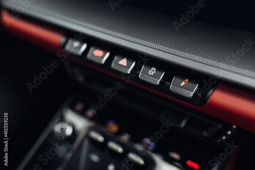 Super car sport mode suspension control panel and track mode