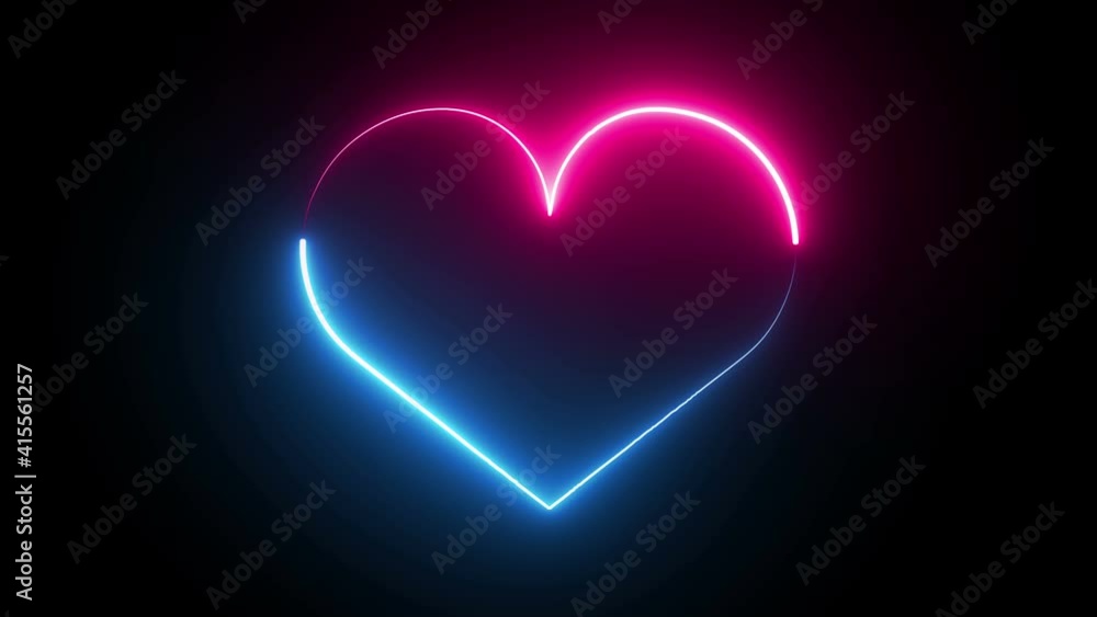 Neon Line Heart animation.two colors pink and blue.Glowing heart animation. trim path effect.Romantic party HD background. Neon Line Heart animation.two colors pink and blue.Glowing heart animation. trim path effect.Romantic party HD background.