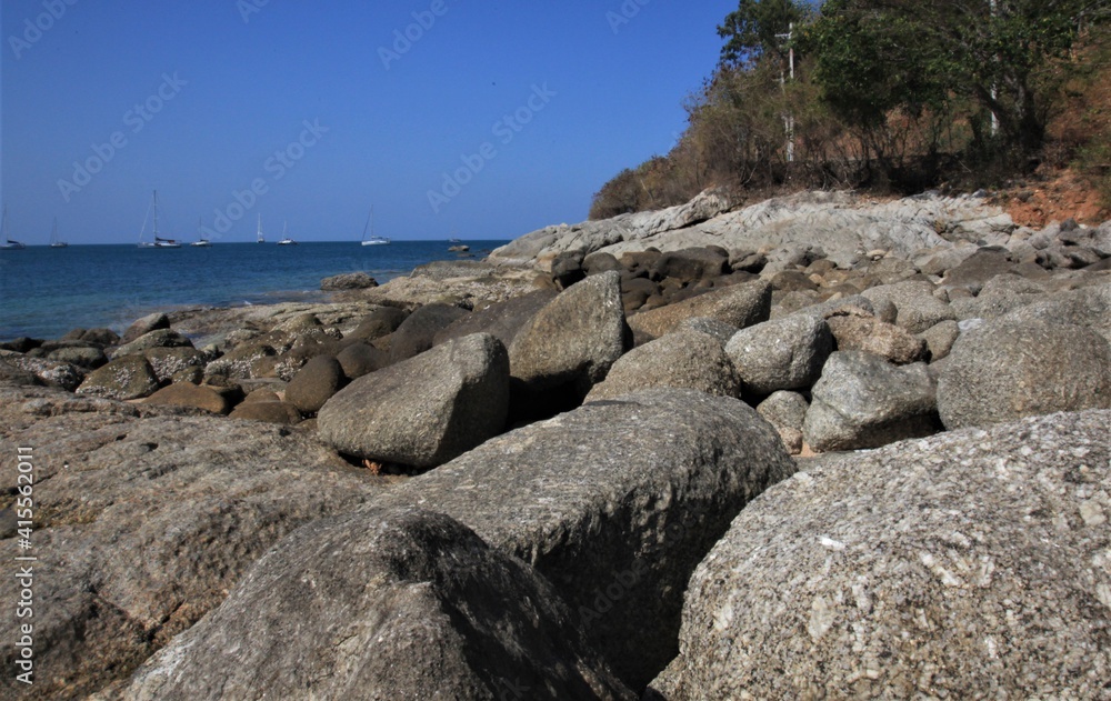 rocky coast of the sea rocky coast of the sea