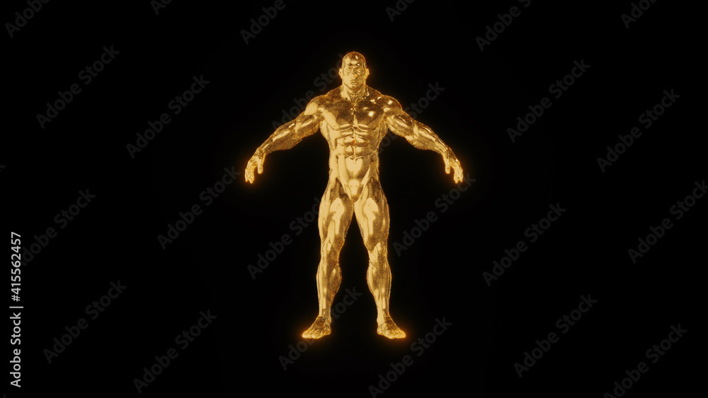 3d rendered illustration of Golden Bodybuilder Statue. High quality 3d illustration 3d rendered illustration of Golden Bodybuilder Statue. High quality 3d illustration