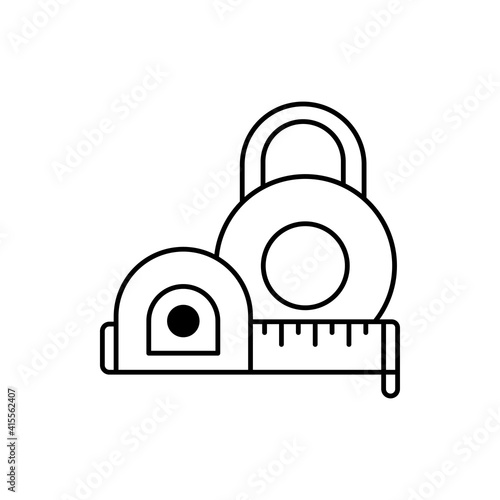 Measure Tools vector outline icon style illustration. EPS 10 file