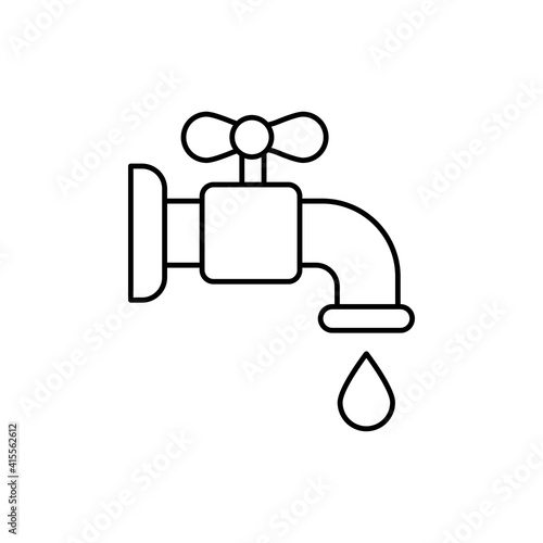 Water Null vector outline icon style illustration. EPS 10 file