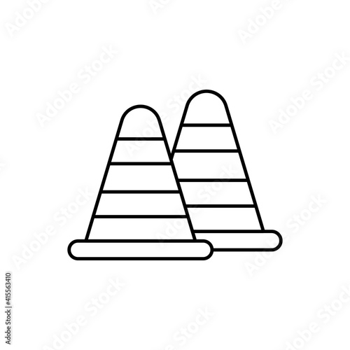 Construction Cone vector outline icon style illustration. EPS 10 file