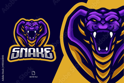 cobra snake mascot esport logo illustration