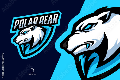 polar bear mascot logo illustration