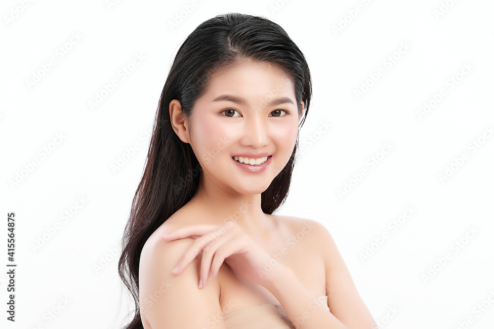 Beautiful young asian woman with clean fresh skin on white background, Face care, Facial treatment, Cosmetology, beauty and spa, Asian women portrait Beautiful young asian woman with clean fresh skin on white background, Face care, Facial treatment, Cosmetology, beauty and spa, Asian women portrait