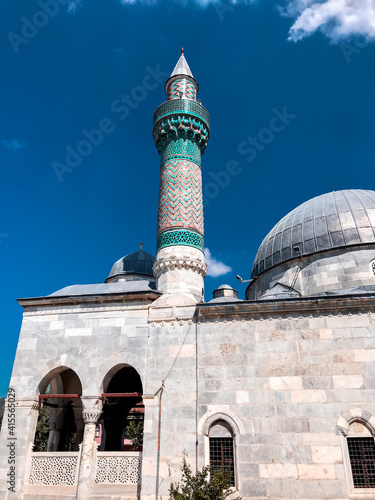 Minaret of Yesil Cami or The Green Mosque in Iznik
