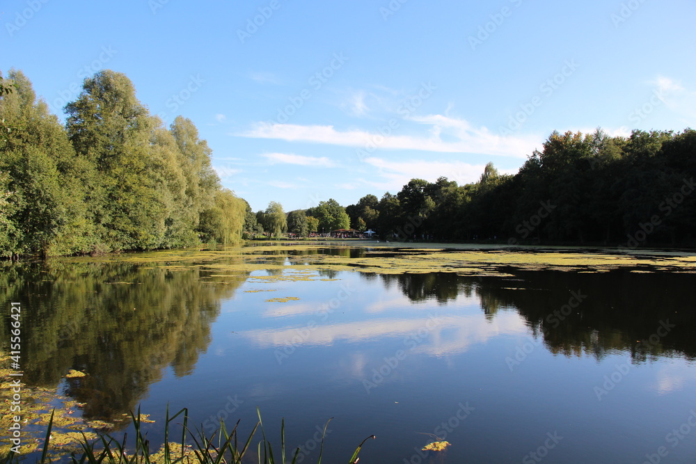 Fototapeta premium Der Paddelteich im Kurpark in Bad Wünnenberg