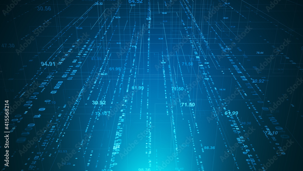Digital network technology futuristic theme illustration concept ...