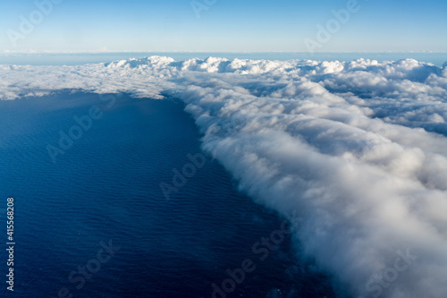 Cumulonimbus clouds over the ocean