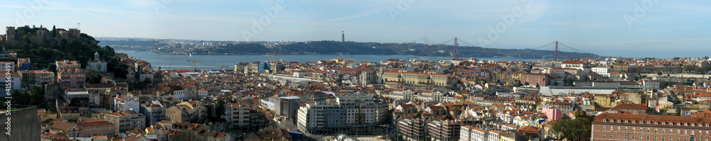 Panoramic view of the city of Lisbon, capital of Portugal