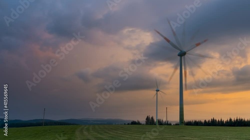  Wind Turbine during a storm Timelapse 