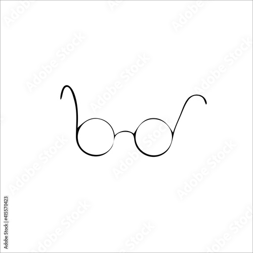 Glasses sunglasses round lense vector simple line