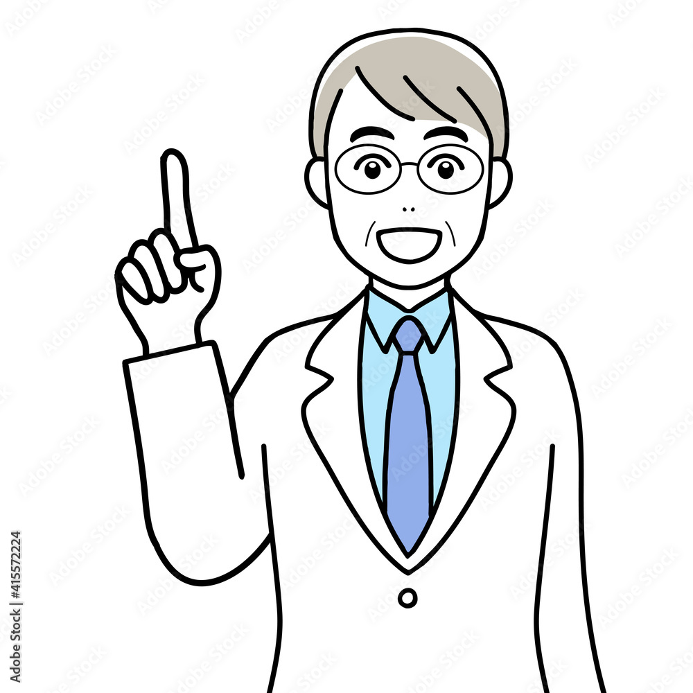A senior doctor in white coat explaining something A senior doctor in white coat explaining something