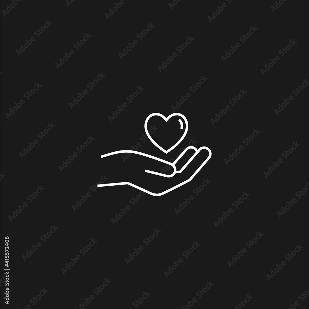 Heart in palms flat vector icon. Human flat vector icon Heart in palms flat vector icon. Human flat vector icon