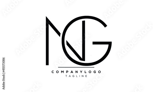 Abstract Letter Initial NG or GN Vector Logo Design Template photo