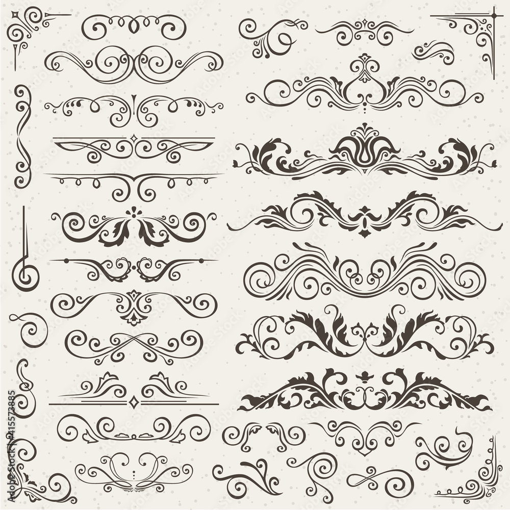 Flourish Border Corner and Frame Elements Collection. Card Invitation . Victorian Grunge Calligraphic. Wedding Invitations Set. Medieval Ornament Borders. Flower Leaf Silhouette Flourish Border Corner and Frame Elements Collection. Card Invitation . Victorian Grunge Calligraphic. Wedding Invitations Set. Medieval Ornament Borders. Flower Leaf Silhouette