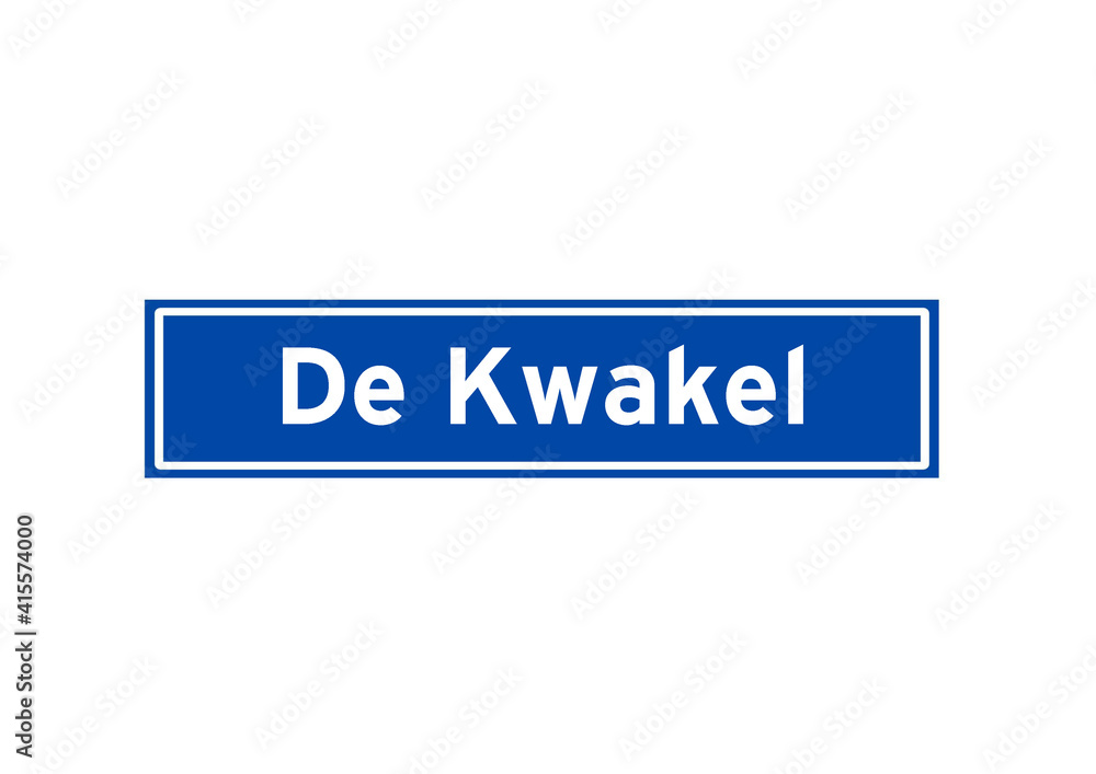 De Kwakel isolated Dutch place name sign. City sign from the Netherlands. De Kwakel isolated Dutch place name sign. City sign from the Netherlands.