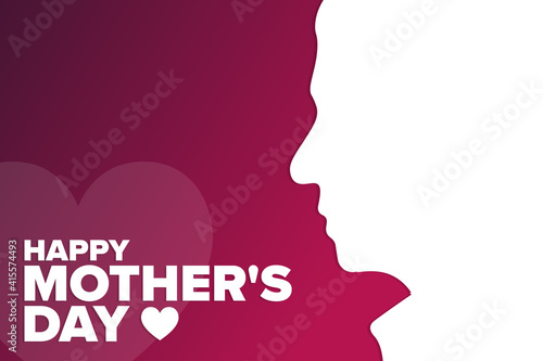 Happy Mother's Day. Holiday concept. Template for background, banner, card, poster with text inscription. Vector EPS10 illustration. © bulgn