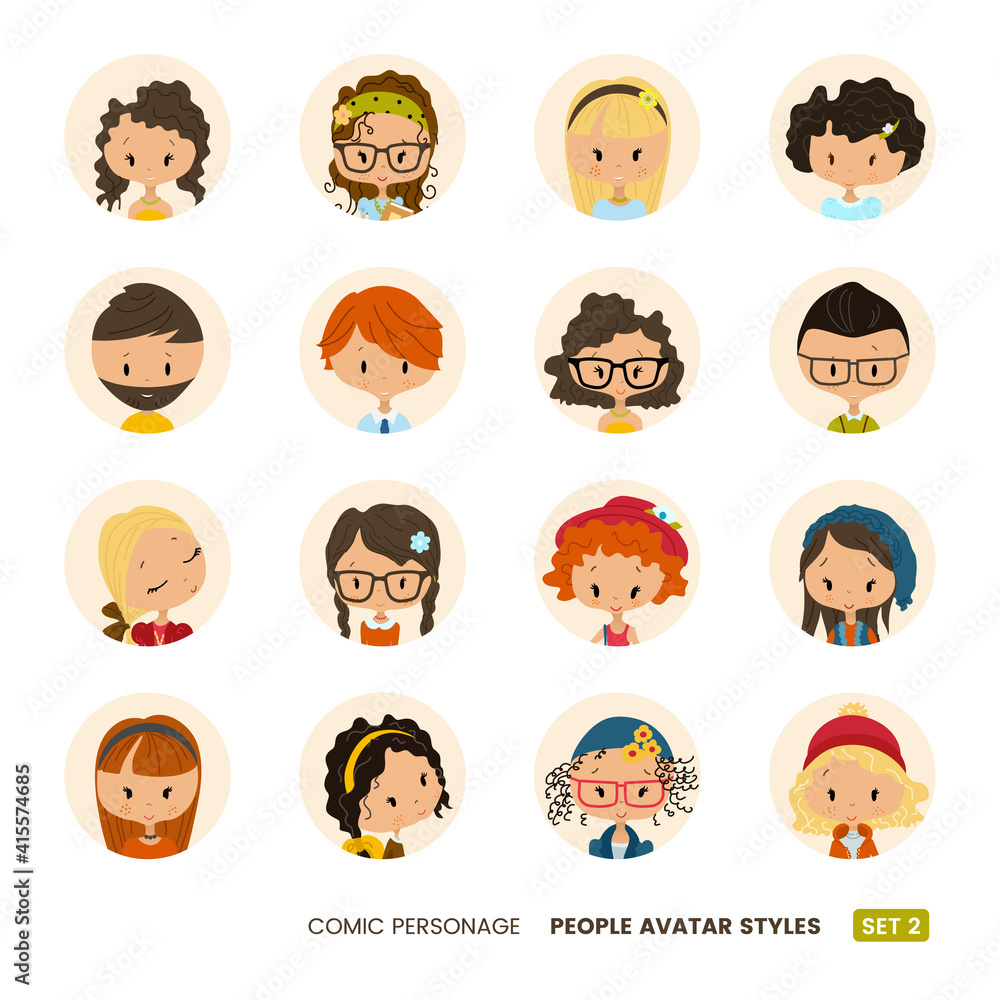 People avatars collection. Comic personage. Girls and boys. Hipster look People avatars collection. Comic personage. Girls and boys. Hipster look