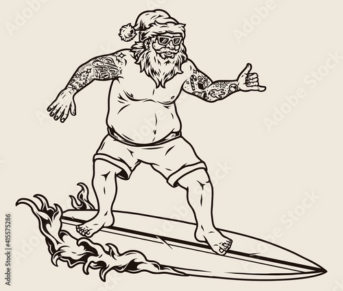 Surfing vintage monochrome concept