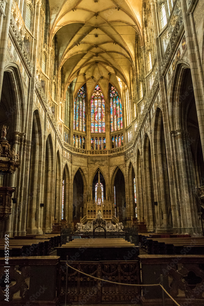 Inside a historic church in Prague