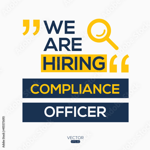 creative text Design (Compliance Officer),written in English language, vector illustration.
