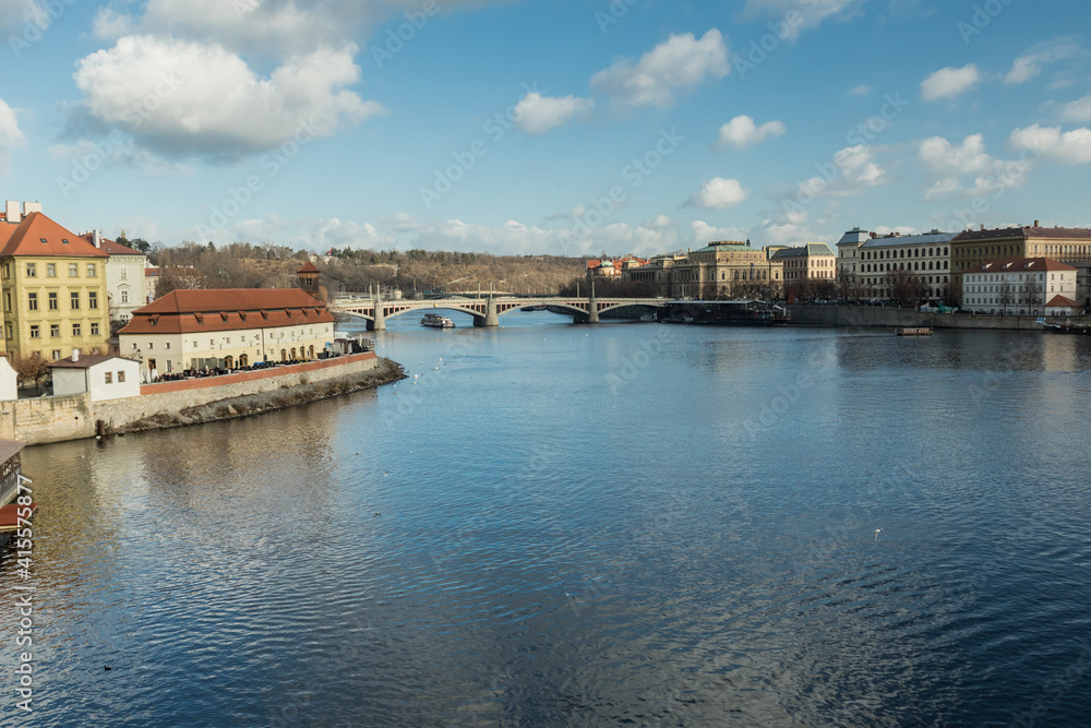 Beautyful city of Prague and the river