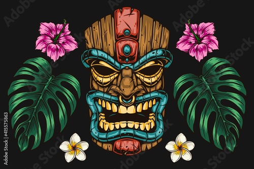 Hawaiian exotic colorful composition