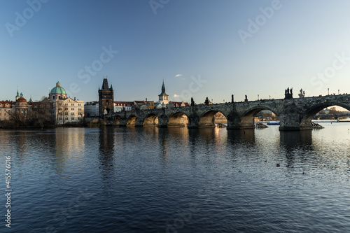 Charles Bridge in Prague seen from beside