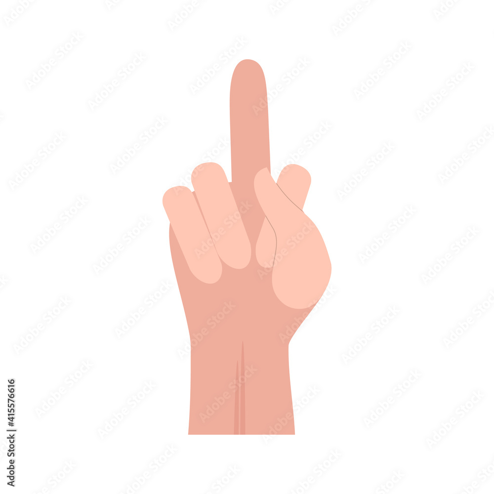 middle finger up. vector illustration. middle finger up. vector illustration.