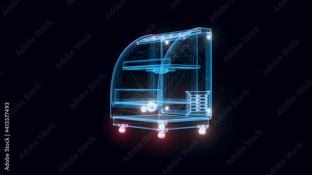 3d rendered illustration of Empty display cooler fridge hologram. High quality 3d illustration 3d rendered illustration of Empty display cooler fridge hologram. High quality 3d illustration
