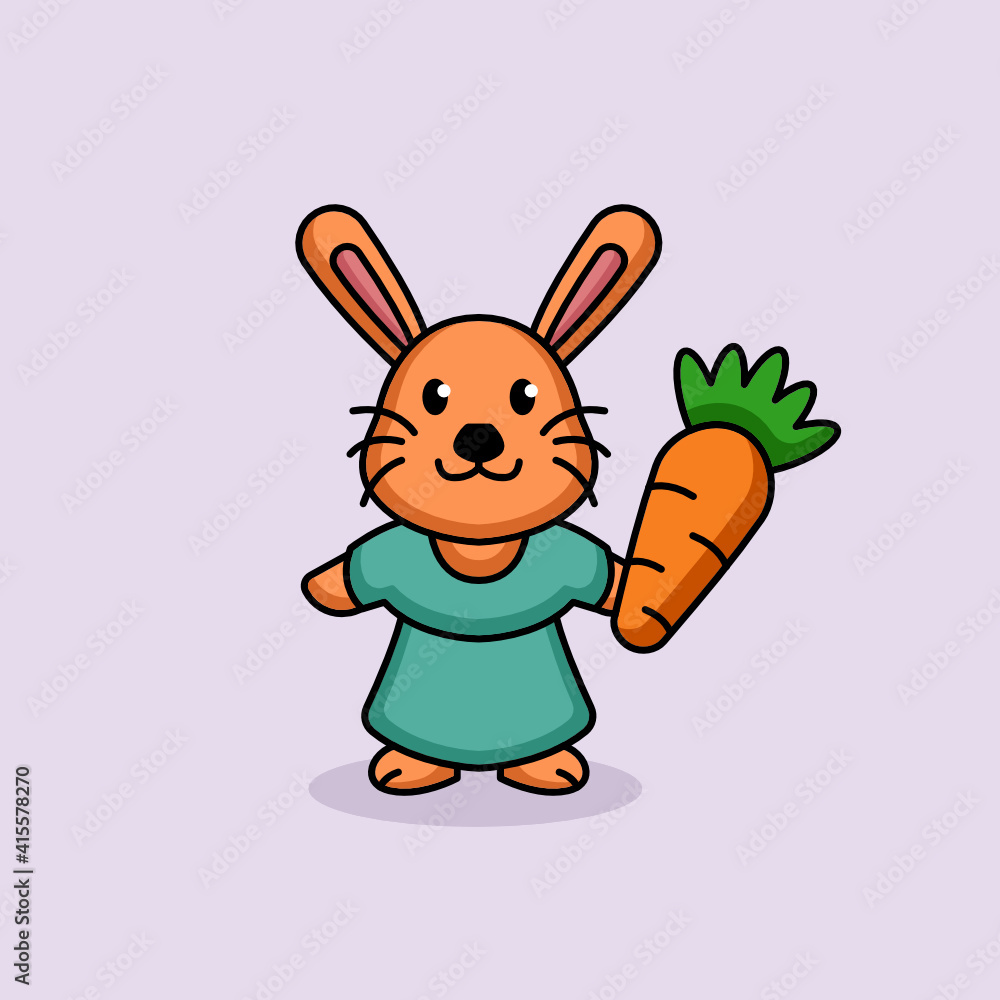 Fototapeta premium Cute female easter bunny rabbit mascot