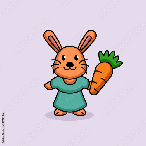 Cute female easter bunny rabbit mascot