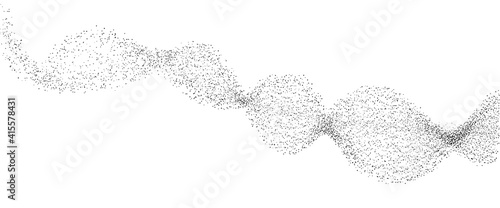 Abstract dots particles flowing wavy isolated on white background. Vector illustration design for any projects.