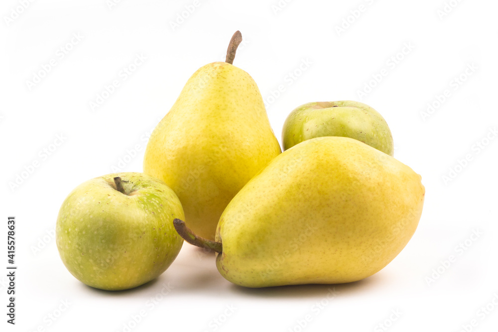 Apple and pear isolated composition Apple and pear isolated composition