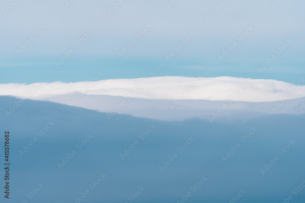 Cloudscape above Lake Mjøsa, Norway, in winter.