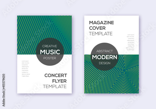 Modern cover design template set. Green abstract l