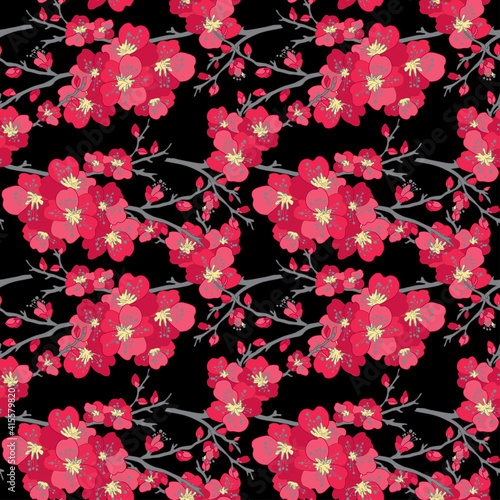 sakura cherry blossom seamless pattern