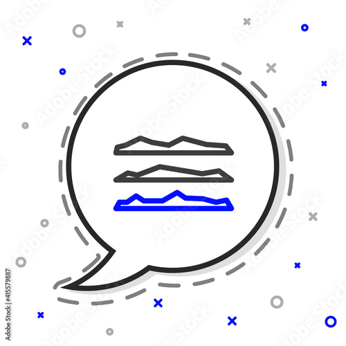 Line Strips of cocaine or heroin drug icon isolated on white background. Colorful outline concept. Vector Illustration.