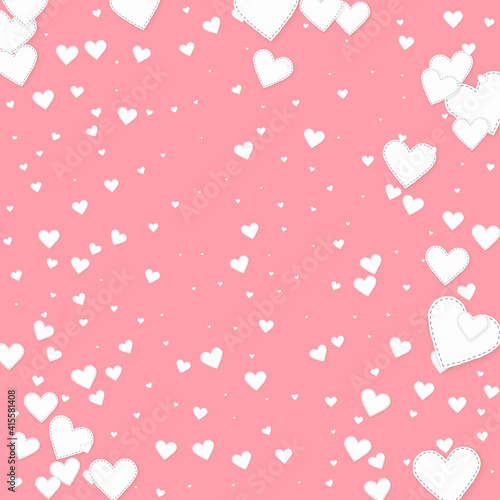 White heart love confettis. Valentine's day vignet