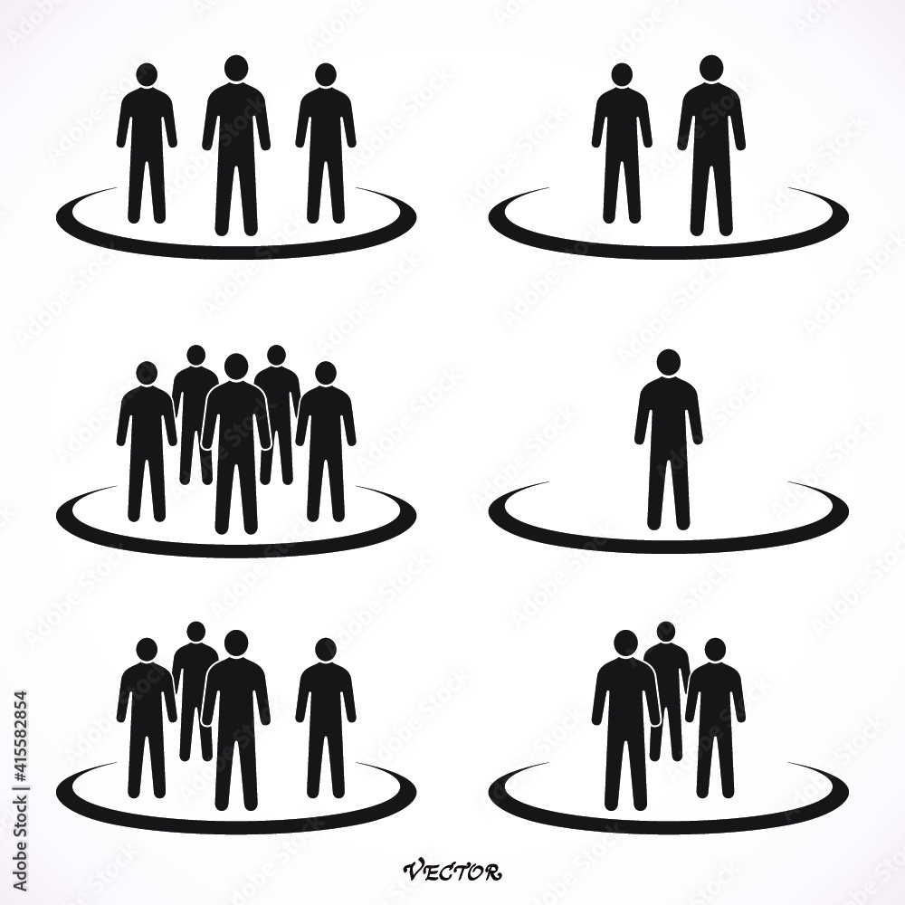 People Icon set in trendy flat style isolated on background. People Icon set in trendy flat style isolated on background.