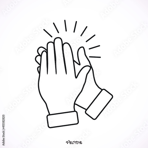 Man clapping hands, applause isolated on white