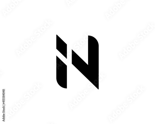 Ni in letter logo design vector template