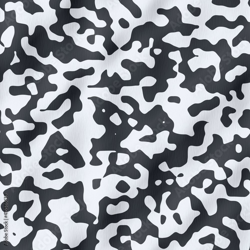 abstract stained cow seamless pattern – black spots on square white background