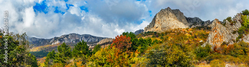 mountains and forests of crimea on an autumn day