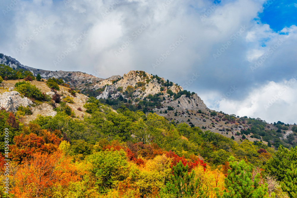 mountains and forests of crimea on an autumn day mountains and forests of crimea on an autumn day