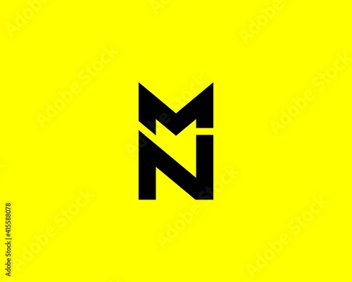 NM MN letter logo design vector template